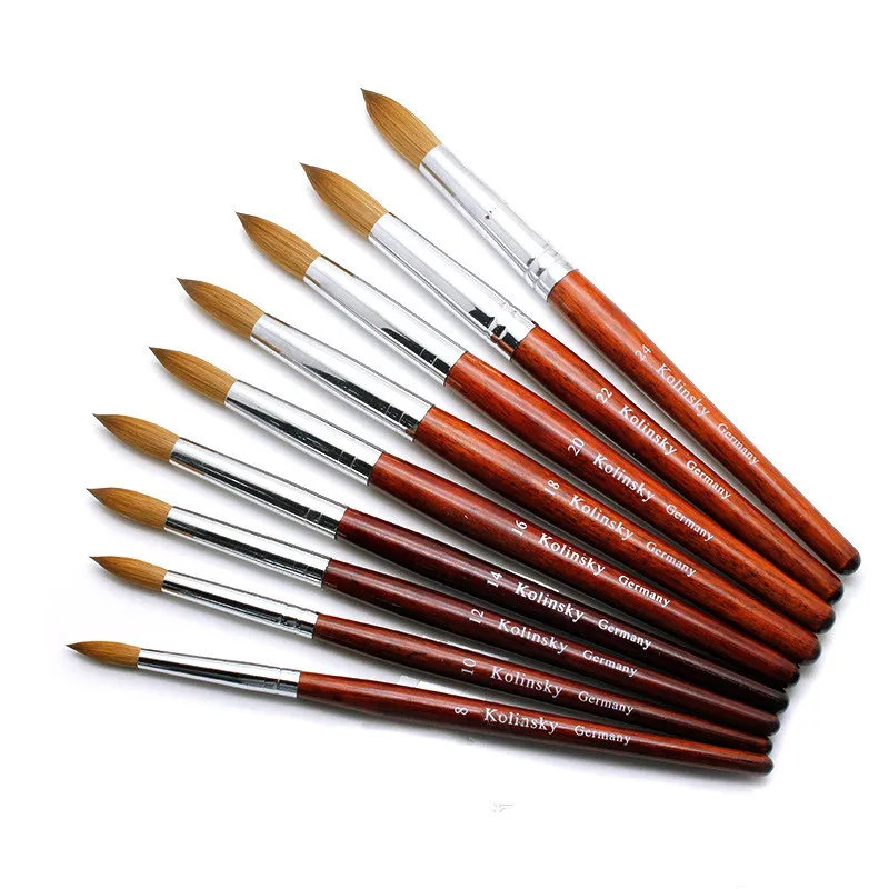 

Redwood Rod Round Head Crystal Nail Pen Wholesale Gel Nails Brush Acrylic Kolinsky Nail Art Brush, Show as picture or can customized