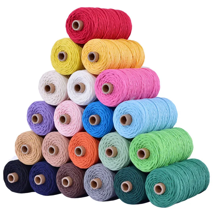 

Macrame Cord Wholesale 2mm 3mm 4mm 5mm Cotton Popular Opp Bag Home Textile 100% Cotton Sustainable Shoe Wall Support Accessories