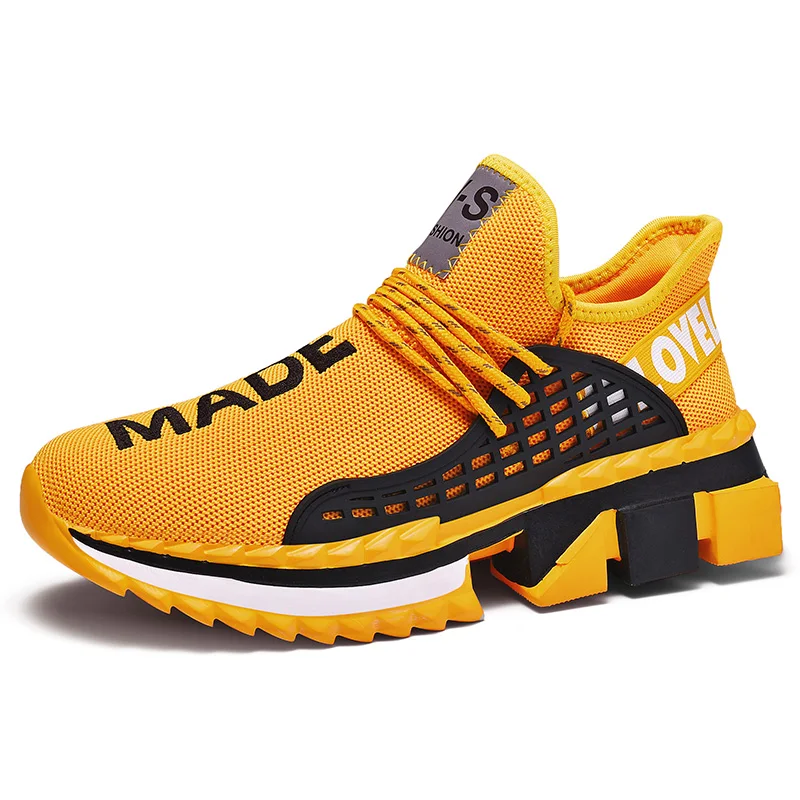 

Made in China Custom Brand Plus Big Size Human Race Breathable Men NMD Shoes Sport Shoes, Black,yellow,white