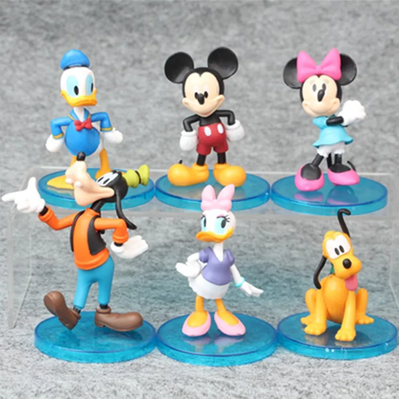 

Free Shipping 6pcs/set Cartoon Mickey Donald Duck Goofy Micro Toy Action Figures Kids Toys, Colorful