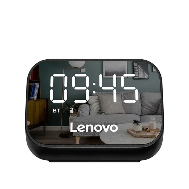 

Original Lenovo TS13 Wireless Bluetooth 5.0 Speaker Portable Desktop Alarm Clock Mirror Design Stereo Loudspeaker With Mic, Black,white,pink,green