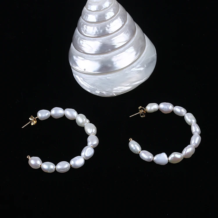 

8-9mm baroque pearl fancy female earrings for party