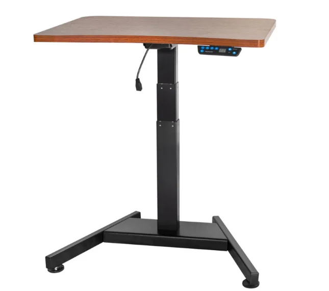 Single Leg Motorized Electric Height Adjustable Table One Leg Laptop