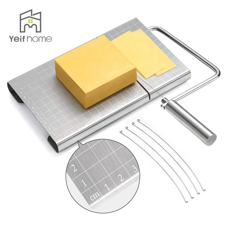 

Wholesale Butter Block Cutter Stainless Steel Manual Cheese Wire Slicer, As the picture