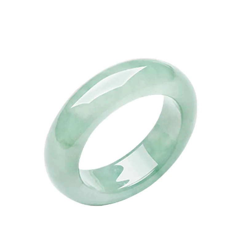 

Certified Jade A Grade Run Through Jade Ring Couple Male And Female Jade Ring Decorative Ring Factory Direct Sales