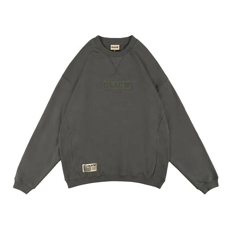 

Customized Polyester Fiber And Cotton Pullover Men's Hoodies with Shoulder drop Solid Color Sweater