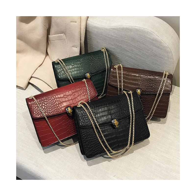 

New Alligator Texture Women's Chains Shoulder Cross-body Bag Fashion Tote HandBags