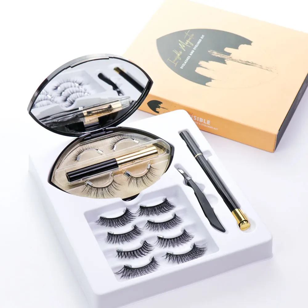 

Wholesale Custom Logo 3D Full Strip Invisible Magnetic Eye lashes Kit Vendor