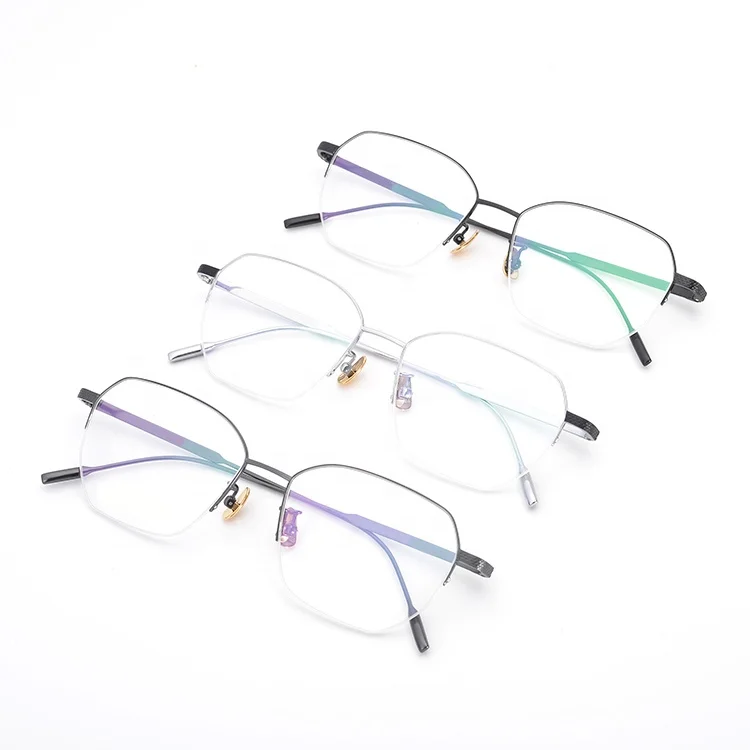 

High quality japan titanium eyeglasses half rim frame eyewear