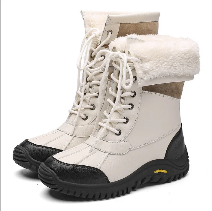 

2021 winter new women's boots plus velvet to keep warm northeast outdoor snow boots waterproof high-barreled cotton shoes