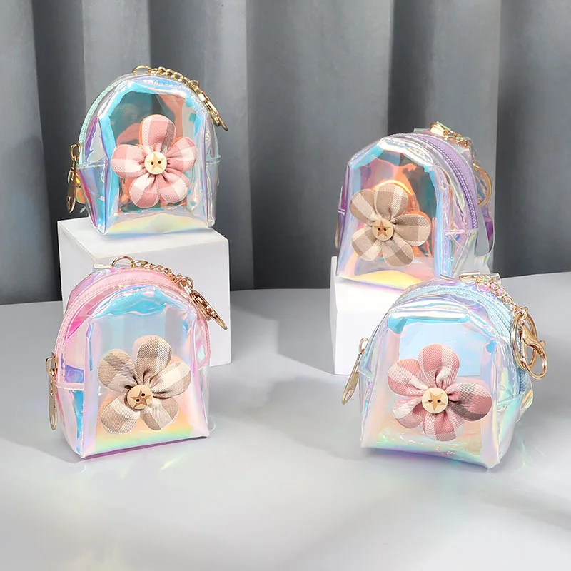 

MSYO Fashion Accessories Symphony PVC Square Cartoon Rainbow Unicorn Flowers Bow Toy Coin Storage Kids Coin Bags