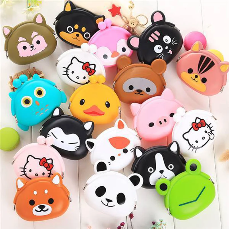 

Cute Cartoon Animal Silicone Coin Purse Children's Keychain Pendant Coin Purse, Customized color