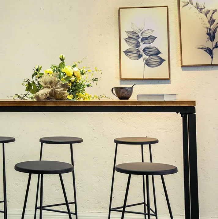 
2019 Modern new design MDF covered OAK paper dining table furniture bar table 