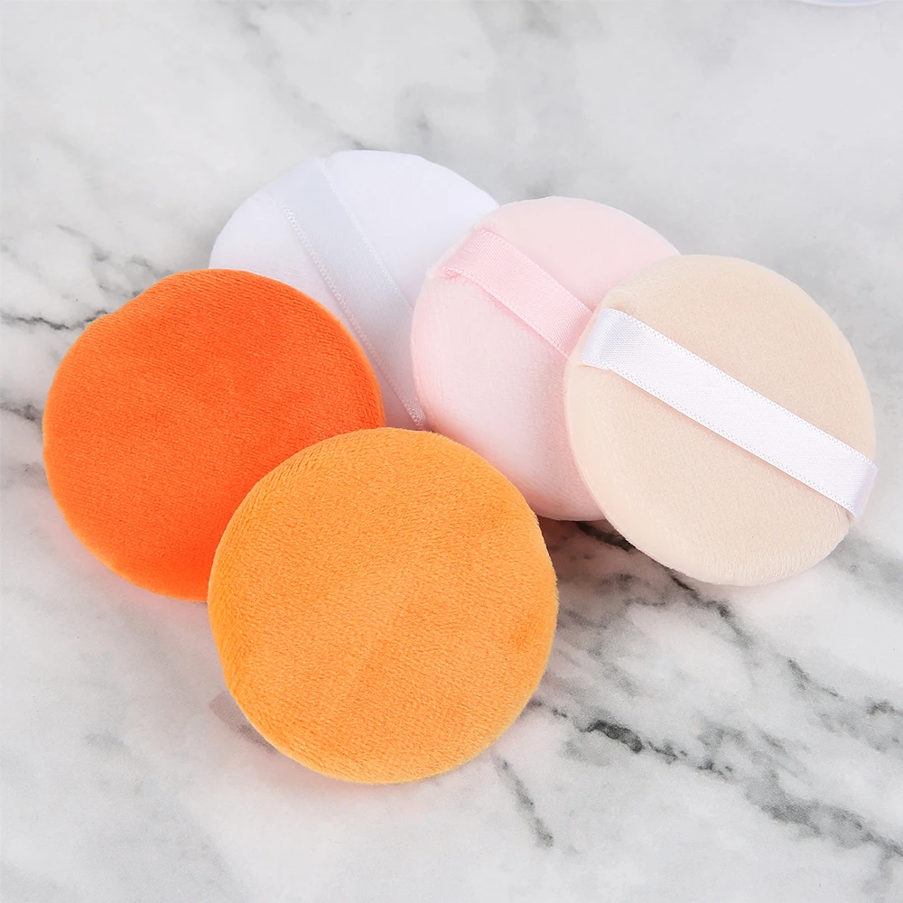 

Professional Round beauty with soft material blusher face blender makeup sponge holder cleaner tools foundation powder puff set, Random color