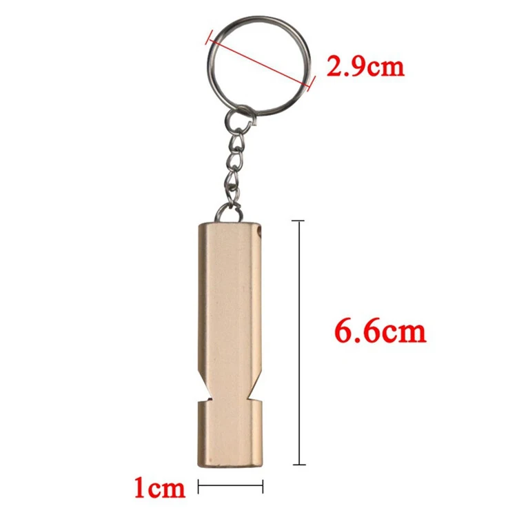 

New Trendy Workable Price Cheerleader Whistle Promotional Sport Emergency Whistle Key Chain, Gold, silver,