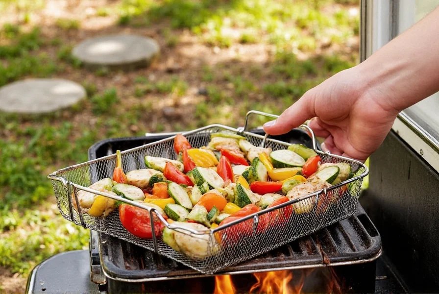 Happy person holding a plate of grilled vegetables