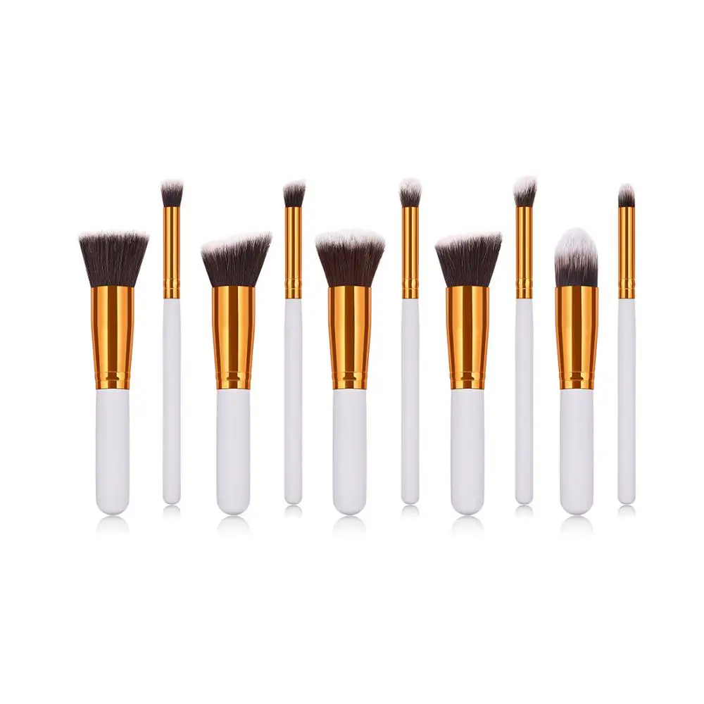 
Professional 10 White Gold Makeup Brush Set Manufacturer China 