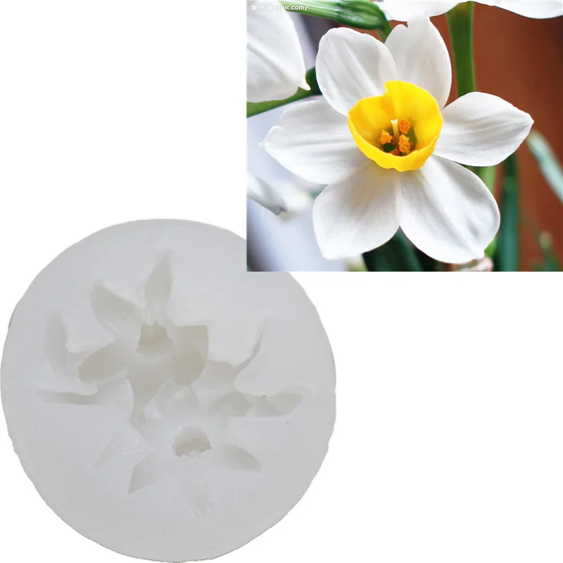 

DIY Baking Daffodil Cream Cake Chocolate Fondant Mold Scented Candle Silicone Mold Baking Pastry Cake Tools Accessories Supplies