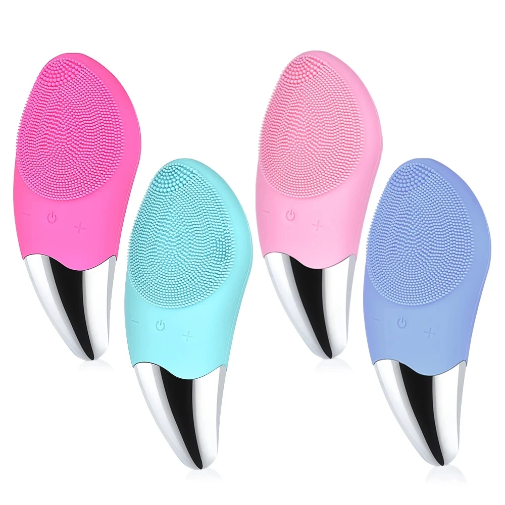 

Dropshipping Silicone Sonic Face Cleaner Deep Pore Cleaning Skin Massager Face Cleansing Brush Device
