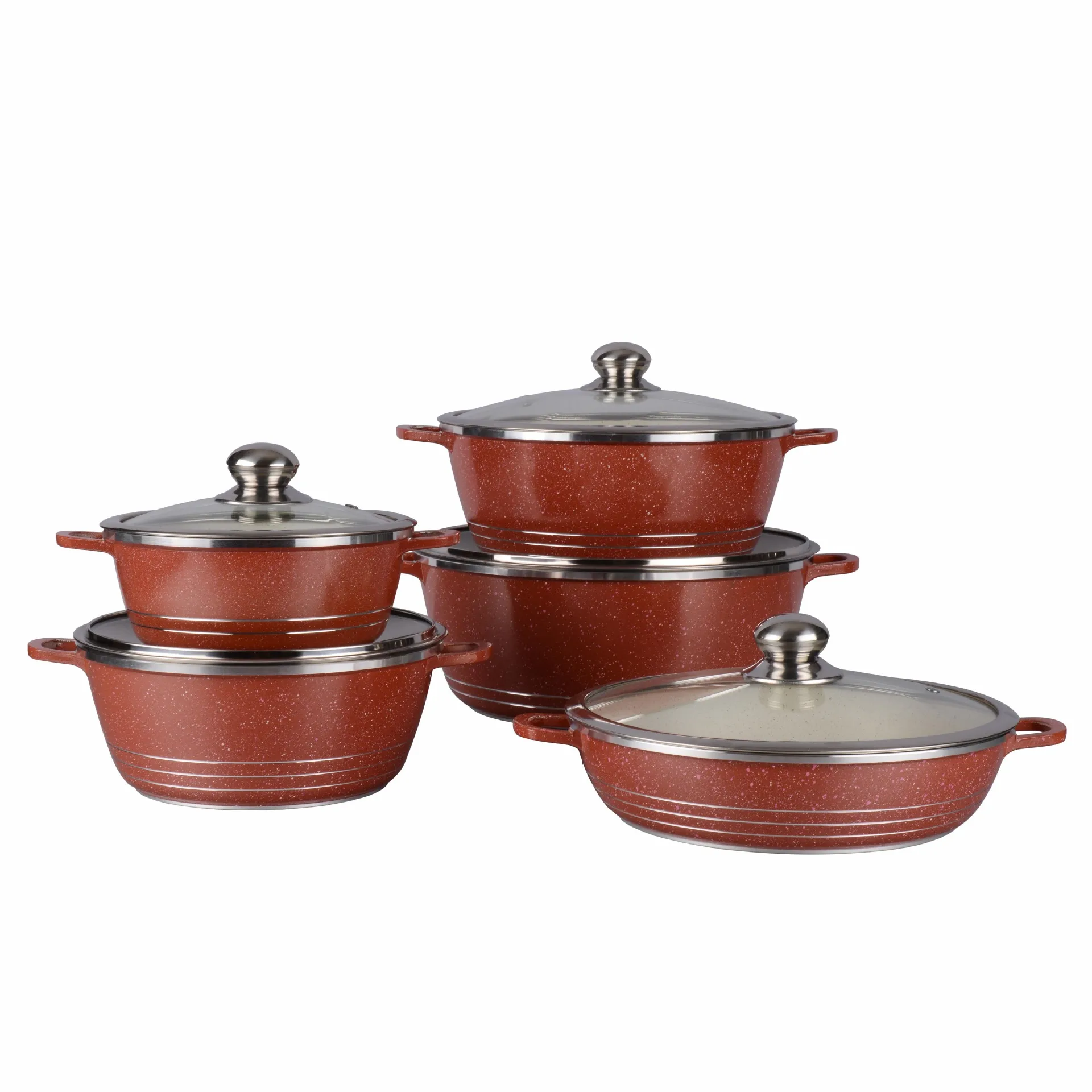 

italy 10pcs dessini cooking pots cast aluminum non stick die casting cookware sets, Customized color