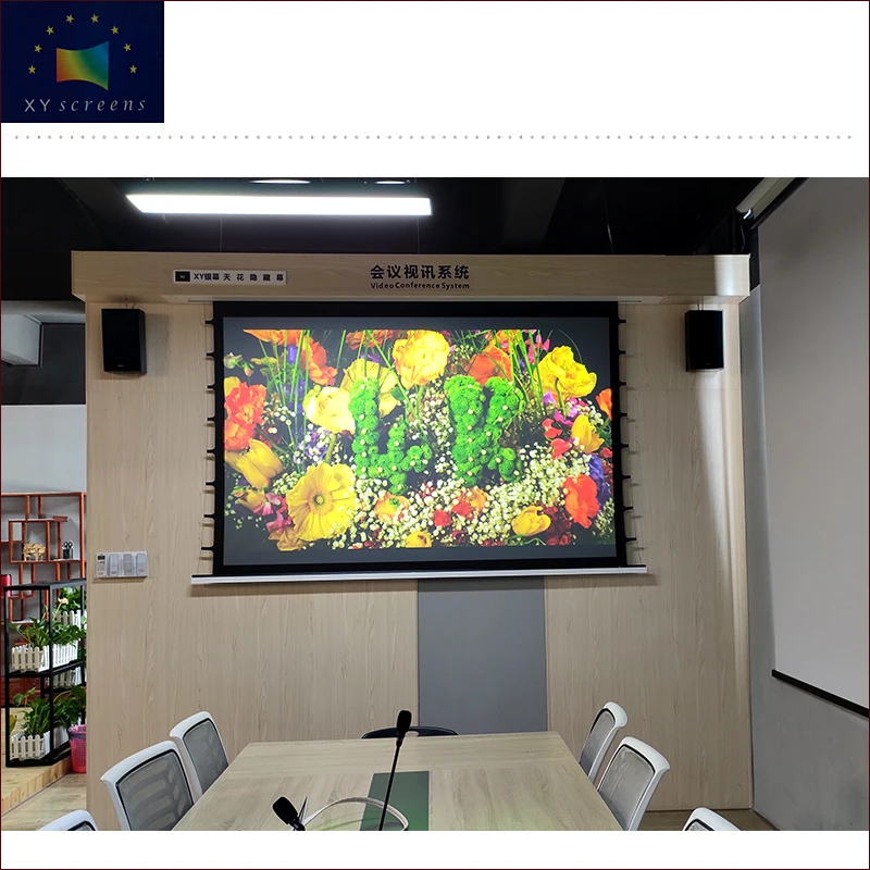 

4K alr long throw ceiling mounted tab-tensioned projection screen