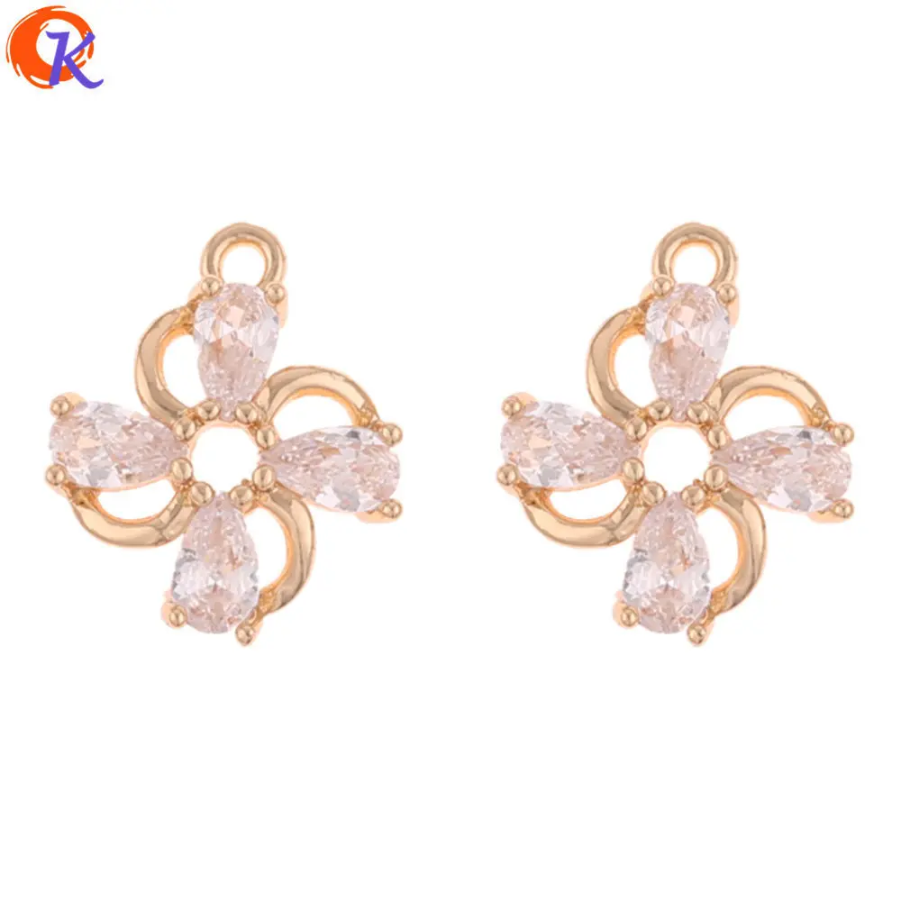 

Jewelry Accessories Cordial Design 50Pcs 12*14MM Jewelry Accessories DIY Earrings Making Flower Charms Crystal Pendant Hand