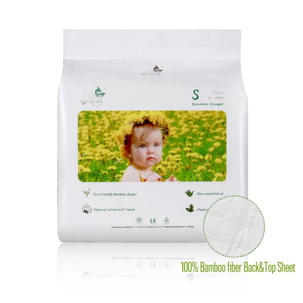 

Natural bamboo fiber sleepy wholesale breathable S 48 count size baby diaper with TCF wood pulp