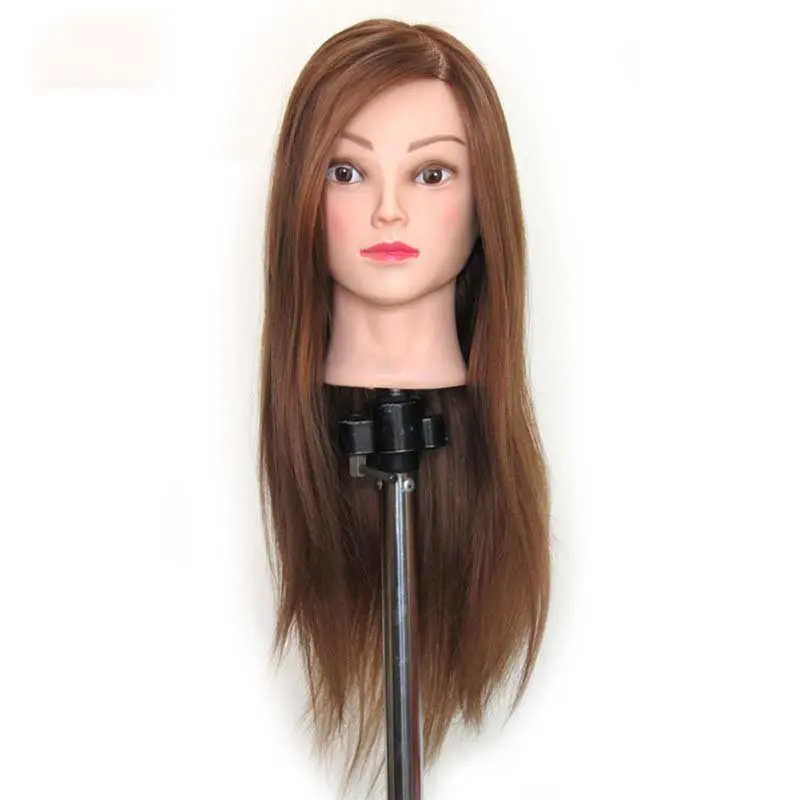 

brown color Female Mannequin Training Head Real Hair Styling Head Dummy Dolls Manikin Head For Hairdressers