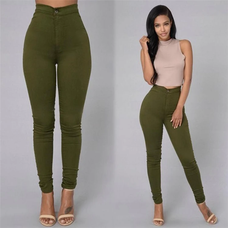 Fashion Sexy Hot Stretch Tight Solid Color High Waist Pencil Pants Women Buy Women Fashion