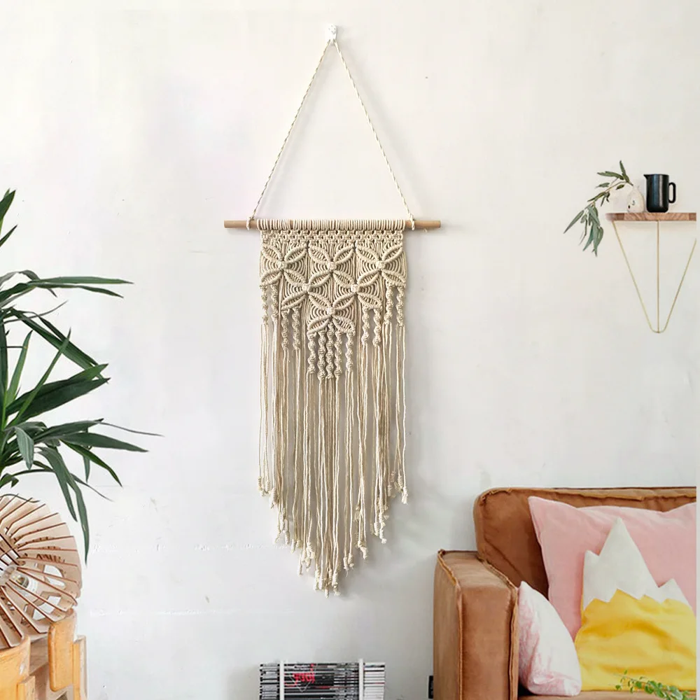 

Nordic Style Fringed Tapestry Cotton Handmade Woven Home Decoration Wall Hanging