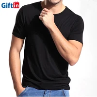 

China Wholesale Summer dry fit sports gym bamboo blank plain stretch men high quality round neck fiber t shirt