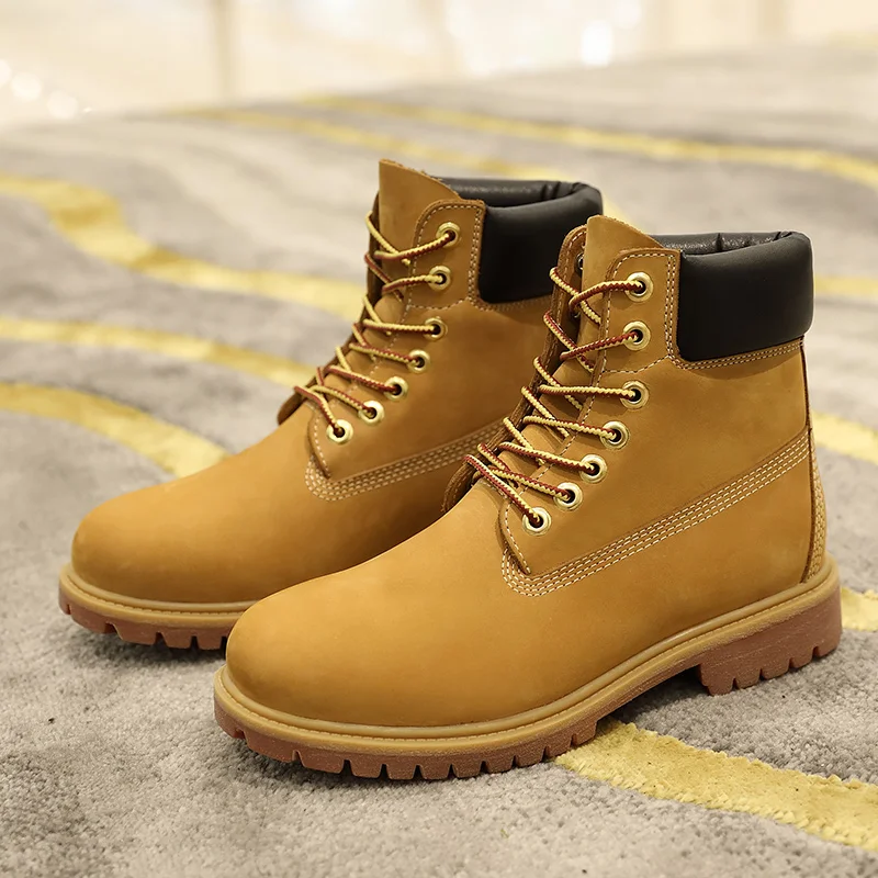 

Factory New Style Good Quality Comfortable Genuine leather Upper Sneaker Boots for Men Fashion, Yellow