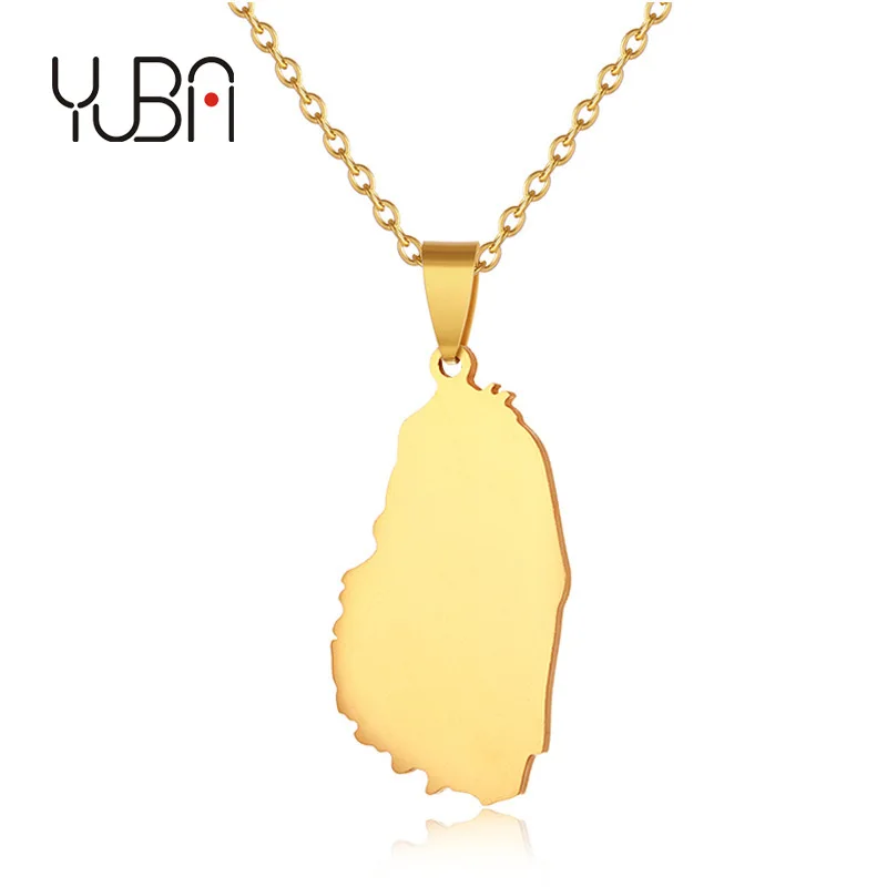 

Trend Country Map Necklace Jewelry Minimalist Stainless Steel Saint Vincent Map Pendant Necklace