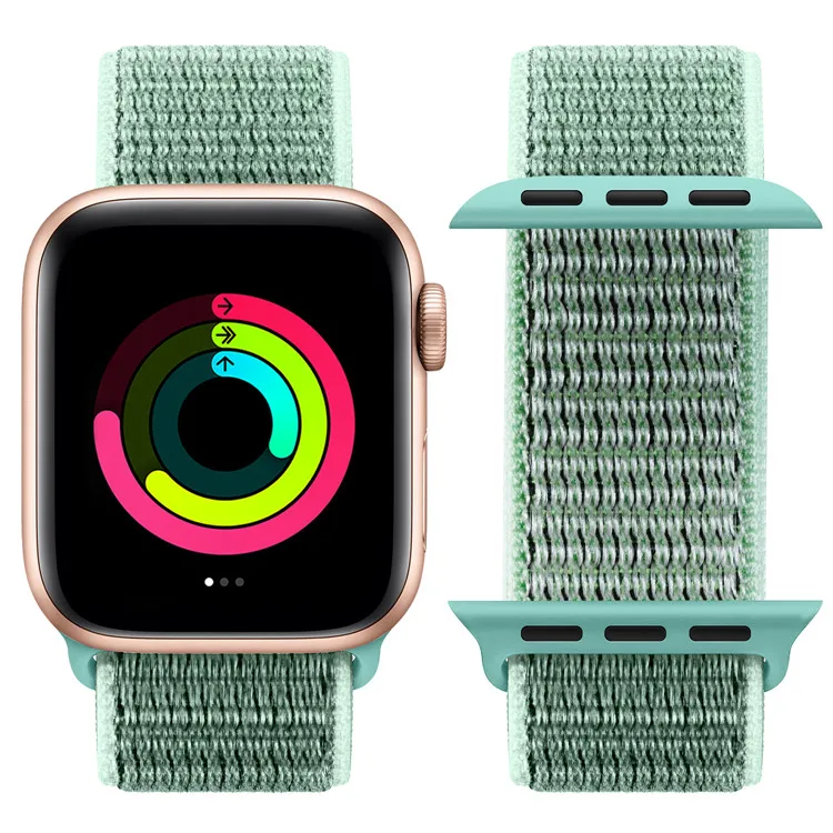 

Compatible bandas para reloj sport fitness designer velcro smart watch straps apple watch bands for applewatch 6 5 4, Black