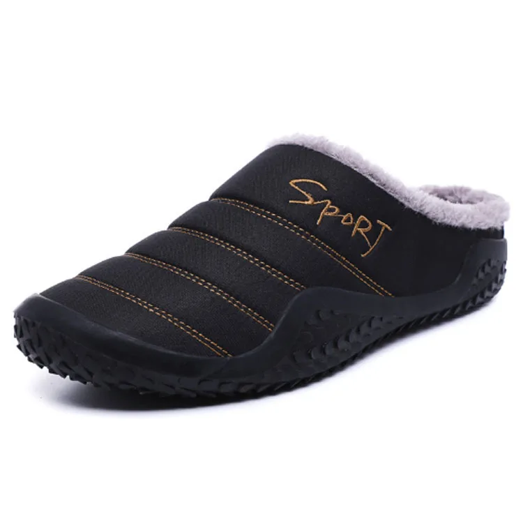 

high quality comfortable house indoor fuzzy warming mules fluffy shoes slippers for men, Black,blue