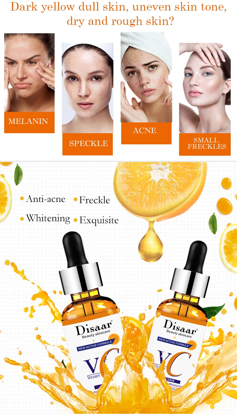 Disaar Improve Skin Whitening Vitamin C Facial Hyaluronic Acid Serum For Face
