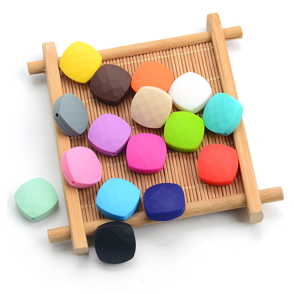 

BPA Free Colorful Loose Quadrate Bead Silicone Baby Teething Beads