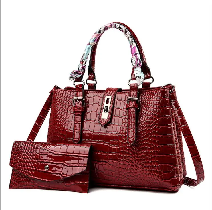 

wholesale Fashion luxury women shoulder bags tote handbags brand designer ladies handbag 2pcs set