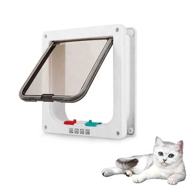 

OEM Cat Flap Door large replacement vinyle white black for Kittens Breathable Hot Pet Door, Brown and white