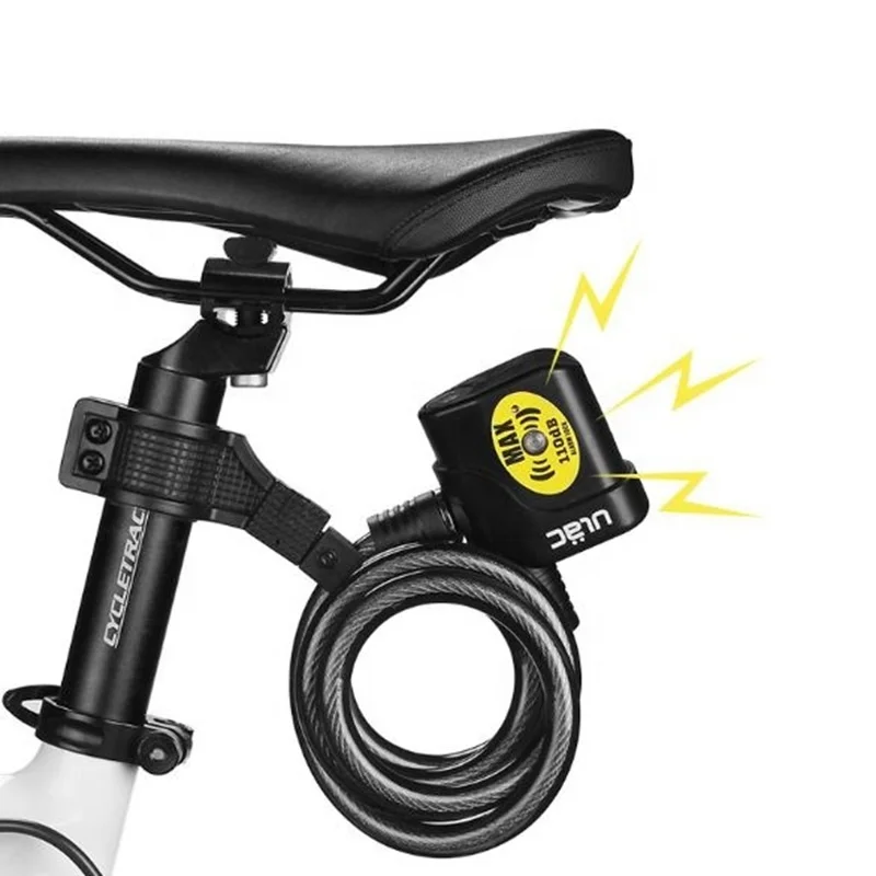 

Bike Alarm Lock Bike Cable Lock Anti-theft Security Wire Bicycle Lock Alarm, Black