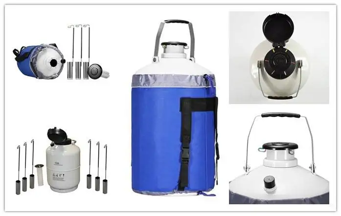 BestEquip 3L Liquid Nitrogen Container Aluminum Alloy Liquid Nitrogen Tank Cryogenic Container with 3 Canisters and Carry Bag