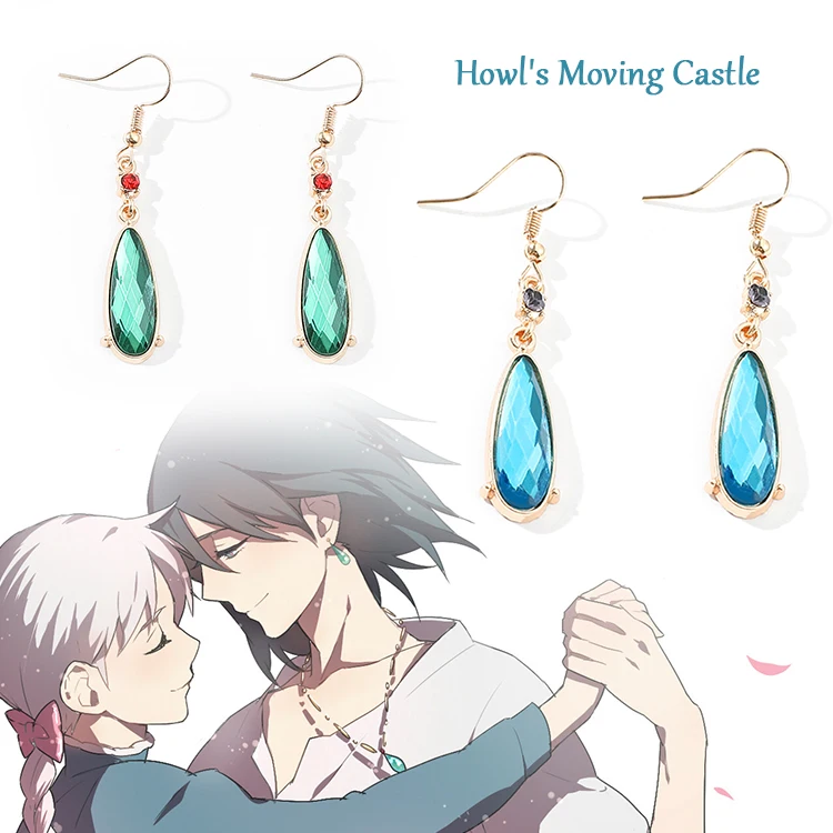 

Howl's Moving Castle Crystal Stone Drop Pendant Earrings Cosplay Costumes Earrings Hayao Miyazaki Anime Jewelry