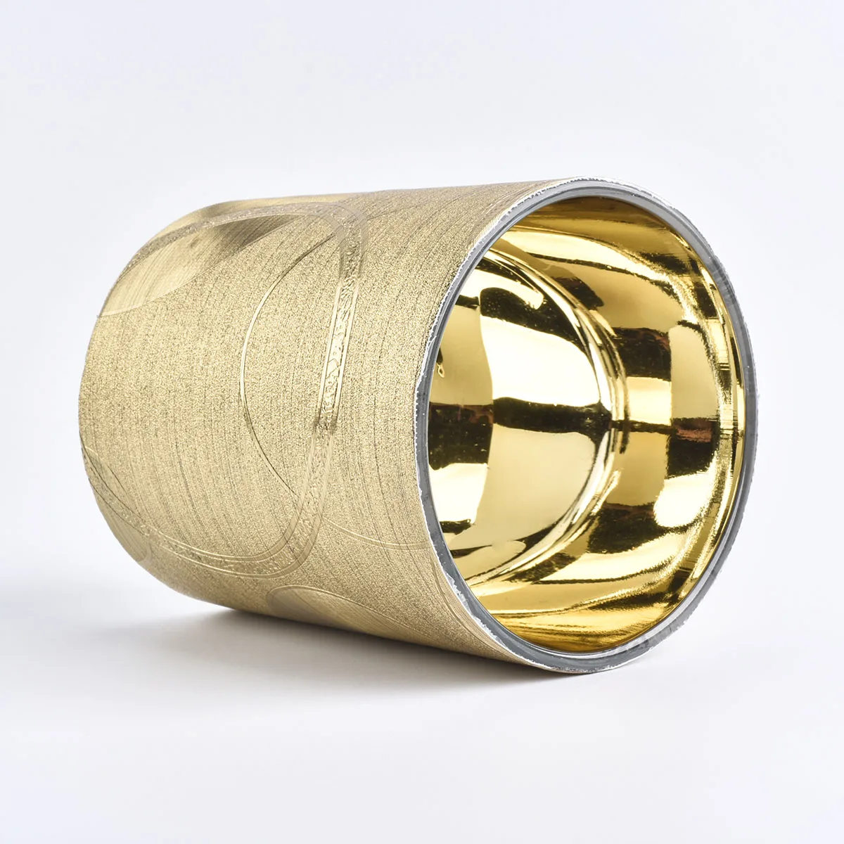 gold cover glass candle container