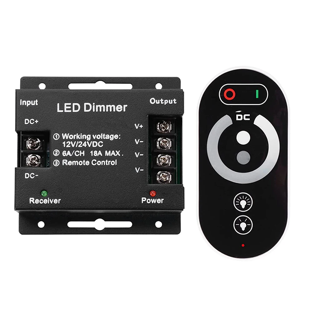 

Dimmer Switch DC 12V 24V 18A PWM LED Light Strip Dimmer with Dimming Slide Remote Control Adjust Brightness Dimmer Light Switch