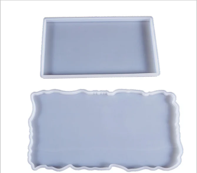 

002 Hot Sell irregular rectangle Fruit tray mold Tea tray mold Silicone Base Coaster Epoxy resin Molds For Jewelry Making