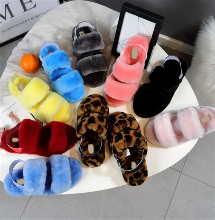 

2020 Summer Fashion Sheepskin Ug Slippers Fur slides Women Sandals