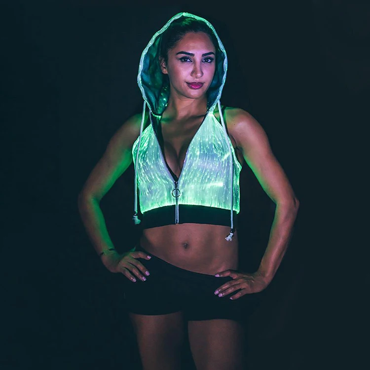 

2021 new arrival fashion hoodie with glow led light up hoodie party outfits