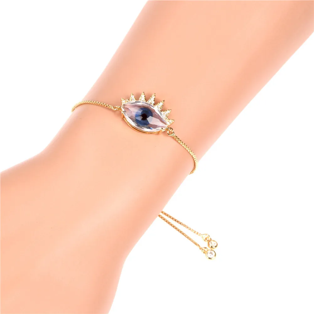 

inlaid zircon stone pull out bracelet for female colorful crystal stone bracelet accessories, Available