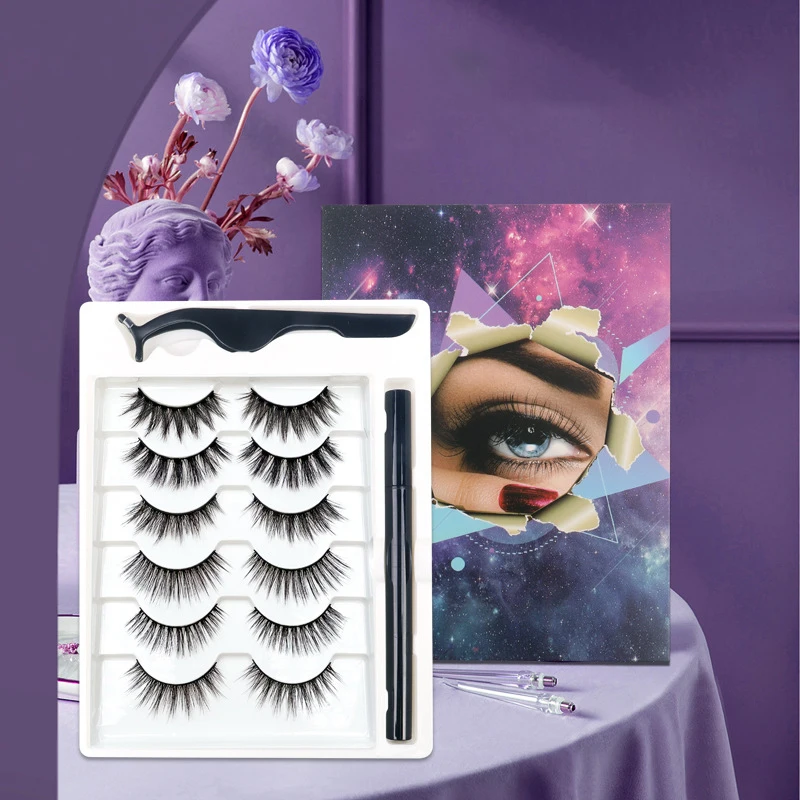 

2021 New Product Qingdao Manufactory Price 6 in 1 Magic Eyelashes Eyeliner Glue Kit Private Label