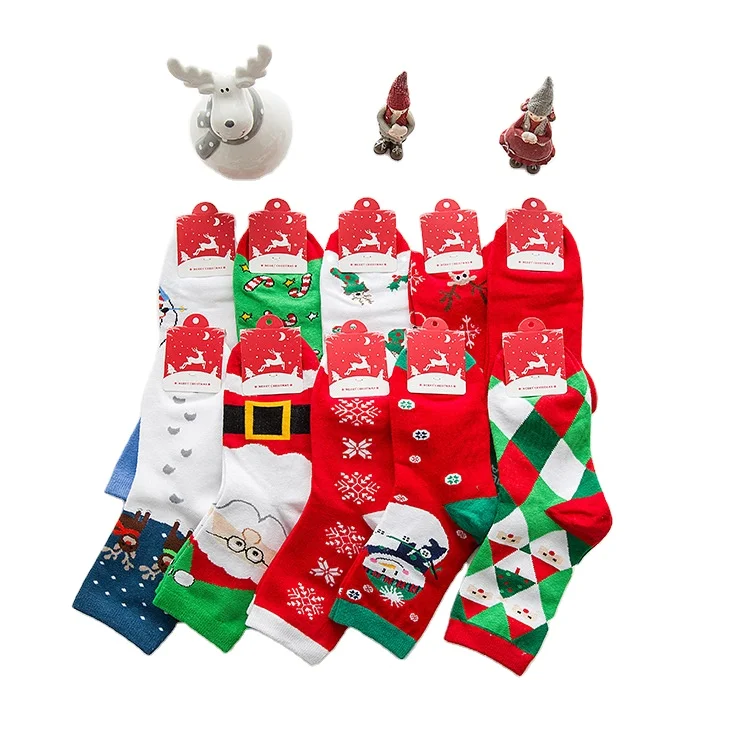 

2021 Custom christmas socks unisex decoration socks for holiday gift box set cozy ladies socks